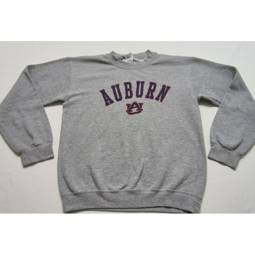Auburn Tigers men's gray school logo game day crew neck sweatshirt sz. S sports